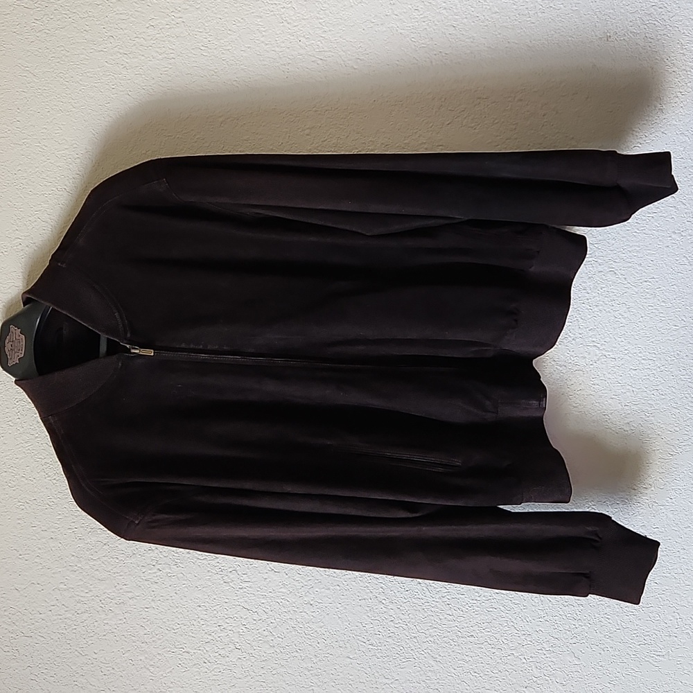 COACH Mens Leather Suede Jacket Brown Pockets Lined Bomber Sz XL Luxurious GUC